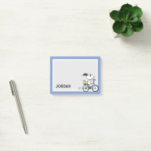 Jordnötter   Snoopy & Woodstock Cykel Post-it Block