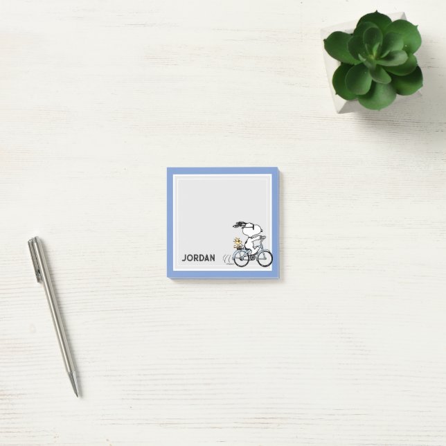 Jordnötter | Snoopy & Woodstock Cykel Post-it Block (Kontor)