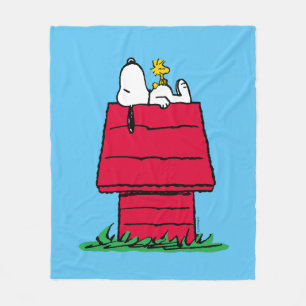 Jordnötter   Snoopy & Woodstock Doghouse Fleecefilt