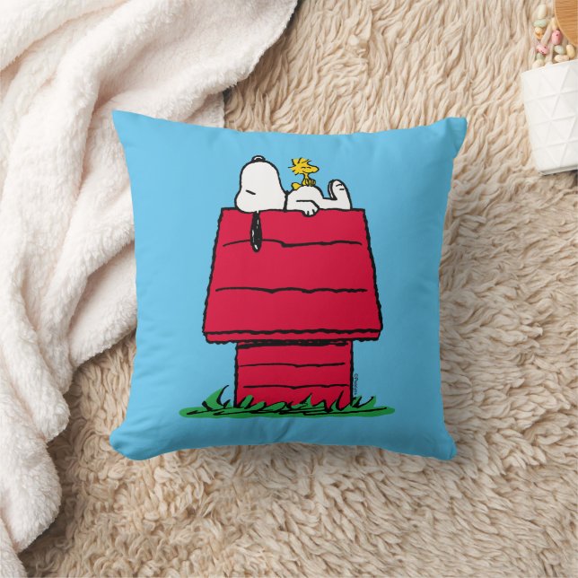 Jordnötter | Snoopy & Woodstock Doghouse Kudde (Filt)
