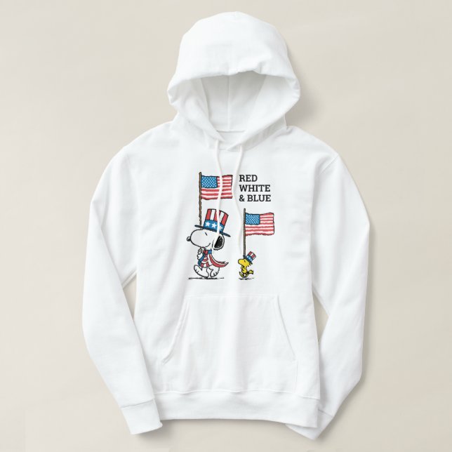 Jordnötter | Snoopy & Woodstock farbror Sams Hoodie (Design framsida)