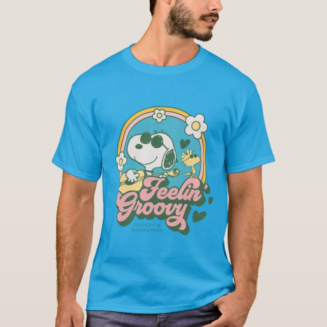 Jordnötter | Snoopy & Woodstock Feelin'Groovy T Shirt (Framsida)