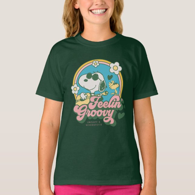 Jordnötter | Snoopy & Woodstock Feelin'Groovy T Shirt (Framsida)