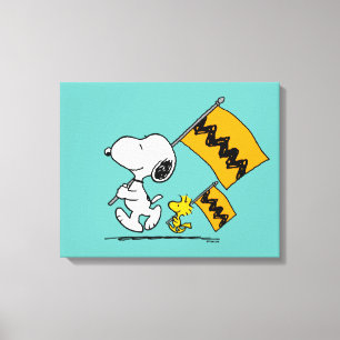 Jordnötter Snoopy & Woodstock Flaggor Canvastryck