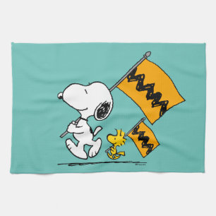 Jordnötter Snoopy & Woodstock Flaggor Kökshandduk