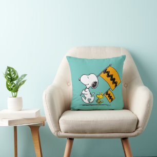 Jordnötter Snoopy & Woodstock Flaggor Kudde