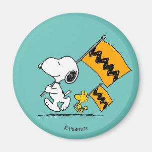 Jordnötter Snoopy & Woodstock Flaggor Magnet