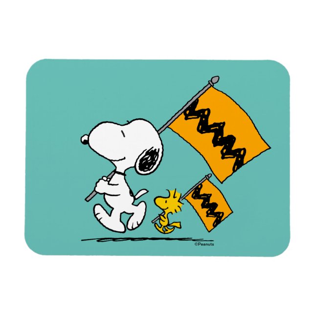 Jordnötter | Snoopy & Woodstock Flaggor Magnet (Horisontell)