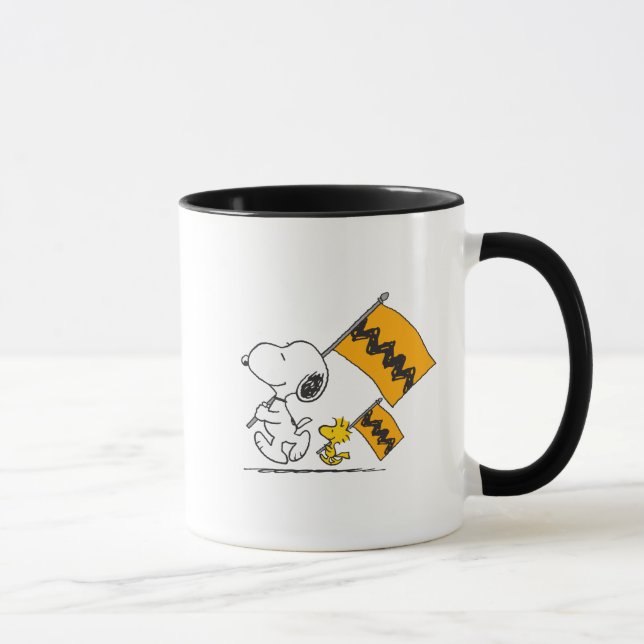 Jordnötter | Snoopy & Woodstock Flaggor Mugg (Höger)