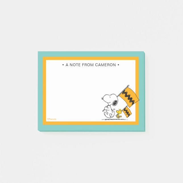 Jordnötter | Snoopy & Woodstock Flaggor Post-it Block (Framsida)