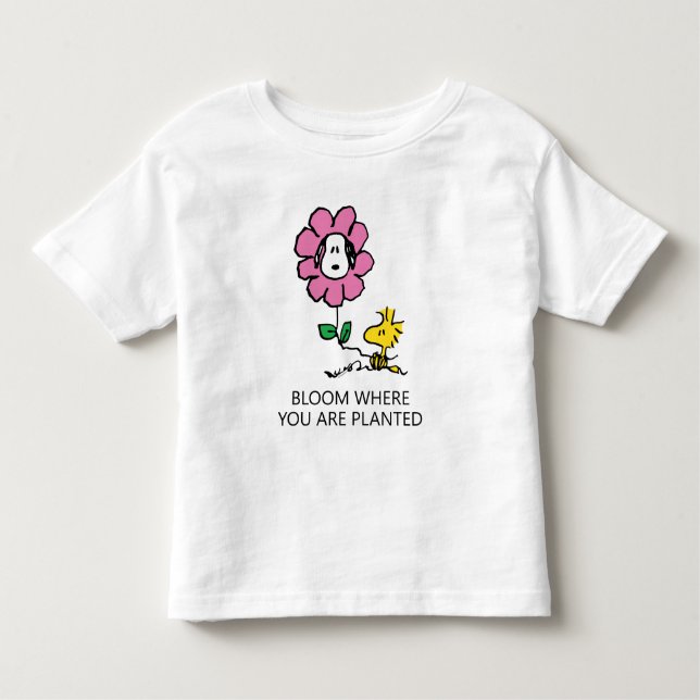 Jordnötter | Snoopy & Woodstock Flower T Shirt (Framsida)
