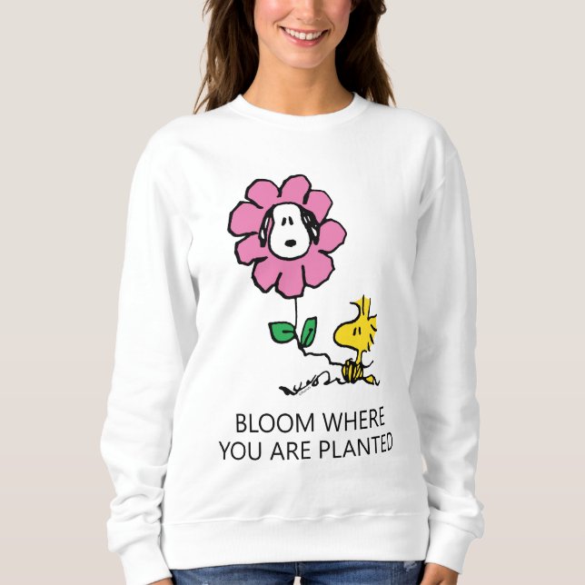 Jordnötter | Snoopy & Woodstock Flower T Shirt (Framsida)