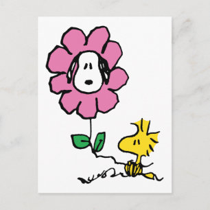 Jordnötter   Snoopy & Woodstock Flower Vykort