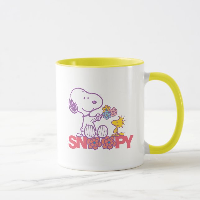 Jordnötter | Snoopy & Woodstock Flowers Mugg (Höger)