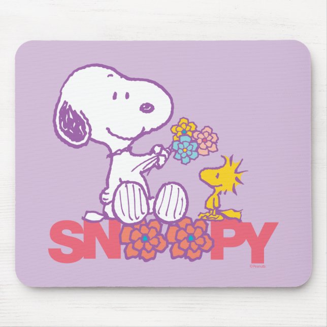 Jordnötter | Snoopy & Woodstock Flowers Musmatta (Framsidan)