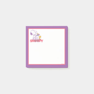 Jordnötter   Snoopy & Woodstock Flowers Post-it Block