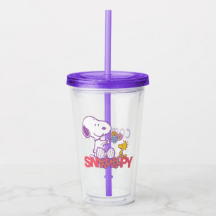 Jordnötter Snoopy & Woodstock Flowers Take Away Mugg
