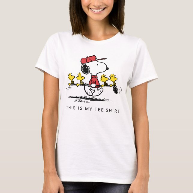 Jordnötter | Snoopy, Woodstock & Friends Golf T Shirt (Framsida)