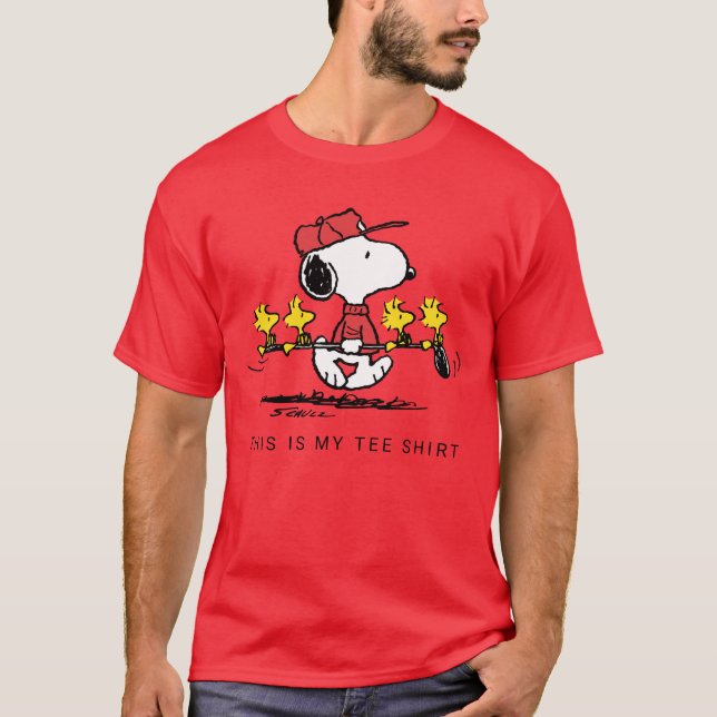 Jordnötter | Snoopy, Woodstock & Friends Golf T Shirt (Framsida)