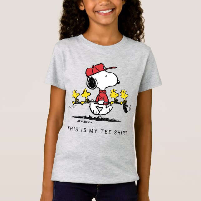 Jordnötter | Snoopy, Woodstock & Friends Golf T Shirt (Framsida)