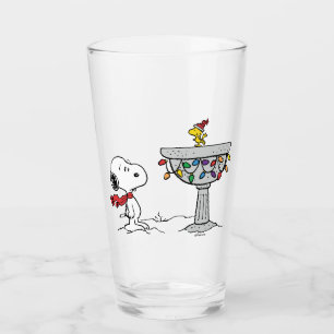 Jordnötter Snoopy & Woodstock Fryst fågelbad Glaskopp
