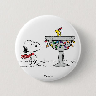 Jordnötter Snoopy & Woodstock Fryst fågelbad Knapp
