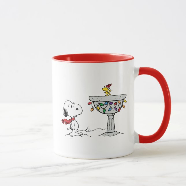 Jordnötter | Snoopy & Woodstock Fryst fågelbad Mugg (Höger)