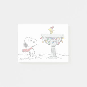 Jordnötter Snoopy & Woodstock Fryst fågelbad Post-it Block