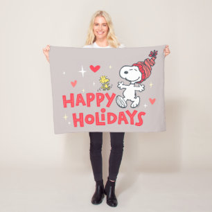Jordnötter Snoopy & Woodstock Glad helg Fleecefilt