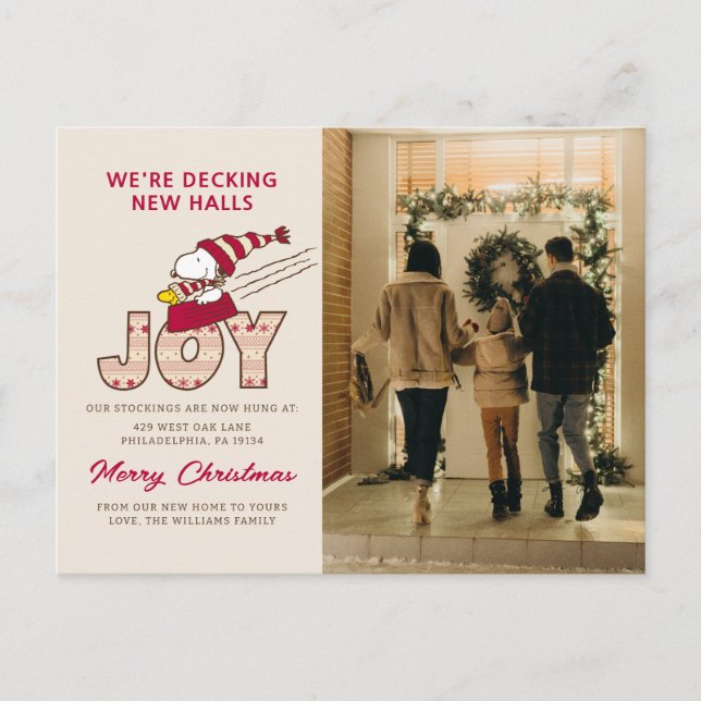 Jordnötter | Snoopy & Woodstock Glädje slädfärd Helg Vykort (Framsida)