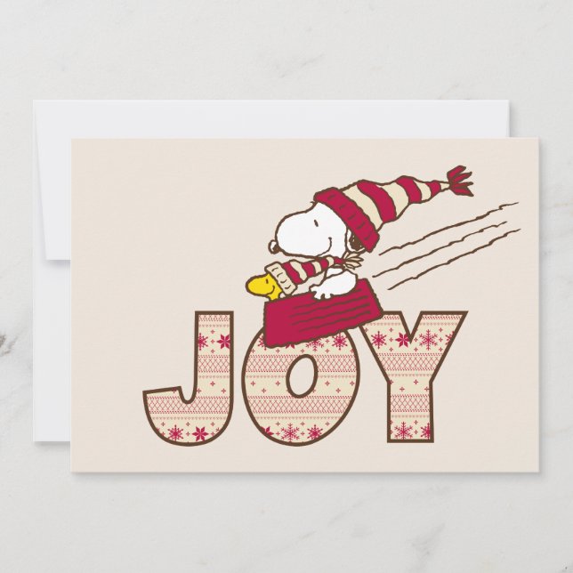 Jordnötter | Snoopy & Woodstock Glädje Slädfärd Julkort (Framsida)