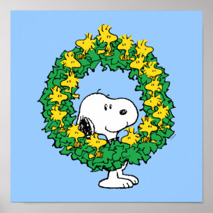 Jordnötter Snoopy & Woodstock God Julfrand Poster