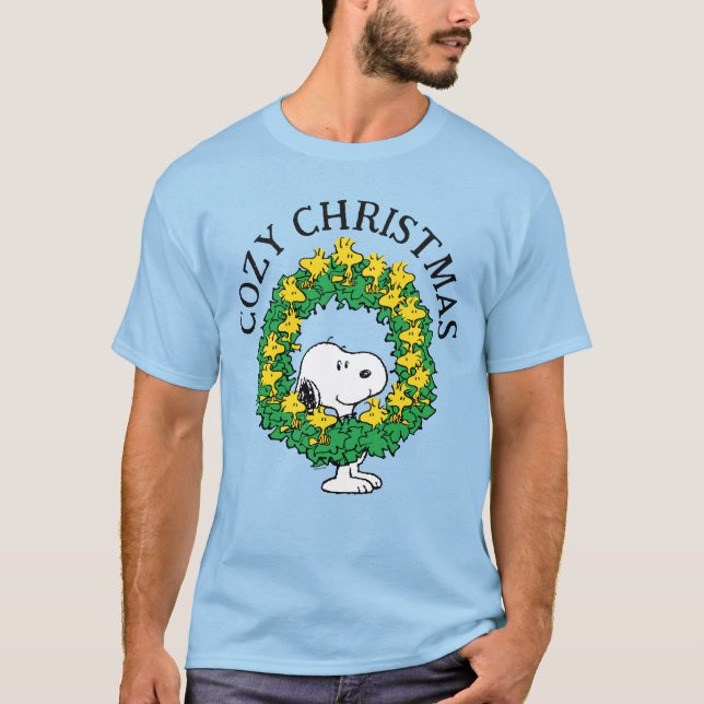 Jordnötter | Snoopy & Woodstock God Julfrand T Shirt (Framsida)