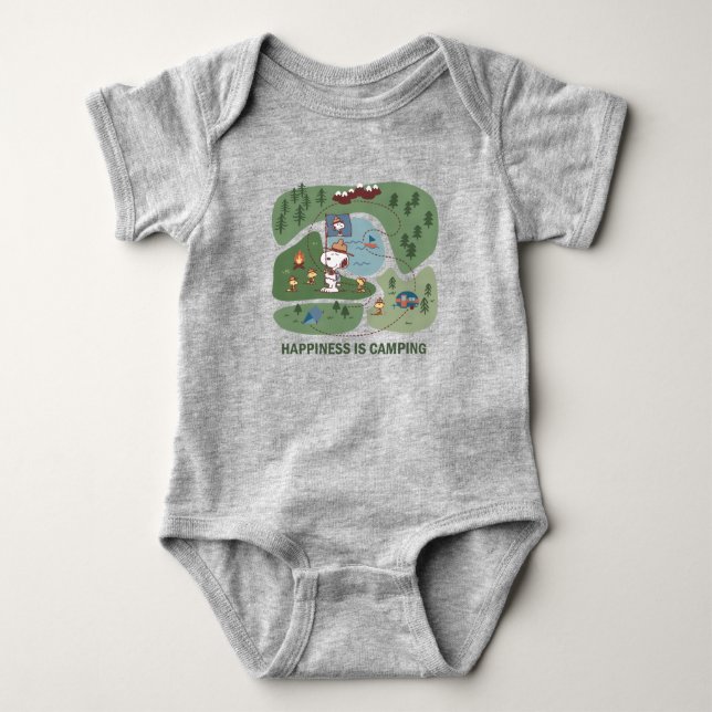Jordnötter | Snoopy & Woodstock Happiness är Campi T Shirt (Framsida)