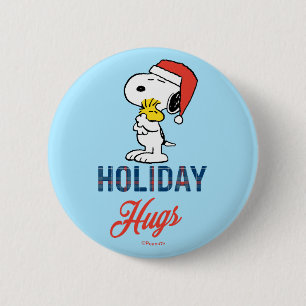 Jordnötter Snoopy & Woodstock Helgdag Hugs Knapp