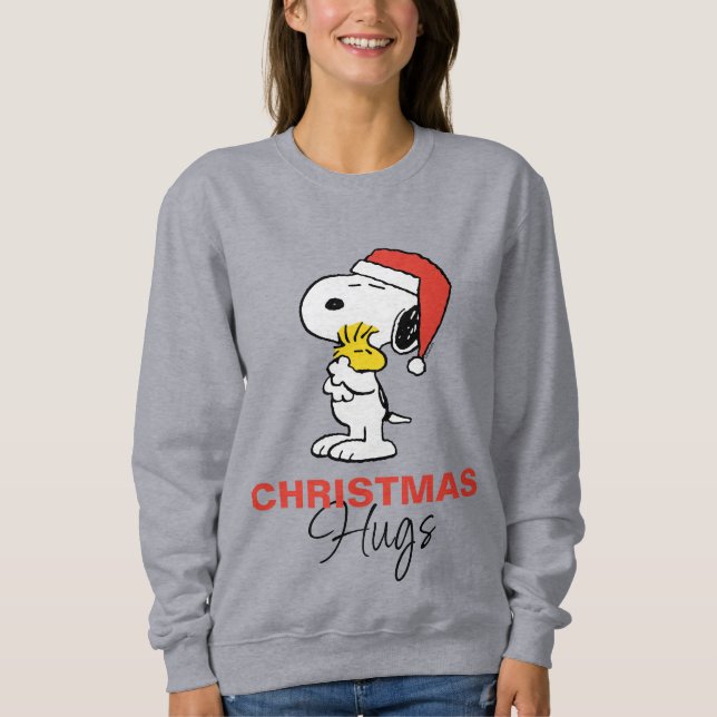Jordnötter | Snoopy & Woodstock Helgdag Hugs T Shirt (Framsida)