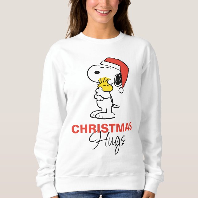 Jordnötter | Snoopy & Woodstock Helgdag Hugs T Shirt (Framsida)