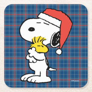 Jordnötter   Snoopy & Woodstock Helgdag Hugs Underlägg Papper Kvadrat