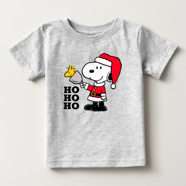 Jordnötter | Snoopy & Woodstock Ho Ho Ho T Shirt (Framsida)