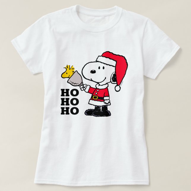 Jordnötter | Snoopy & Woodstock Ho Ho Ho T Shirt (Design framsida)
