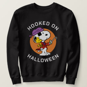 Jordnötter Snoopy & Woodstock Hoved on Halloween Lång Ärmad Tröja