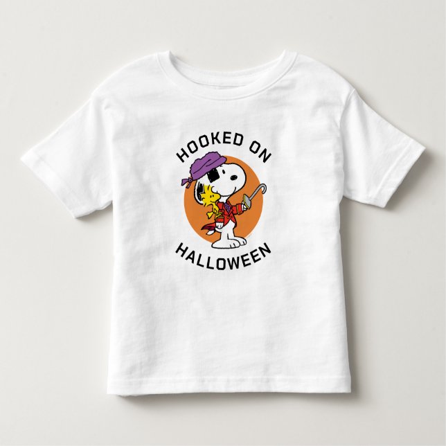 Jordnötter | Snoopy & Woodstock Hoved on Halloween T Shirt (Framsida)