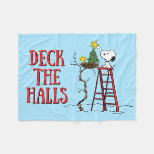 Jordnötter   Snoopy & Woodstock Julgran Fleecefilt