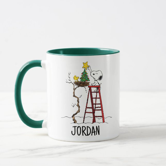 Jordnötter | Snoopy & Woodstock Julgran Mugg (Vänster)