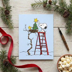Jordnötter Snoopy & Woodstock Julgran Vykort