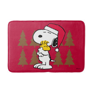 Jordnötter Snoopy & Woodstock Jultomten Hug Badrumsmatta