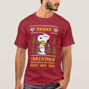 Jordnötter   Snoopy & Woodstock Jultomten Hug T Shirt