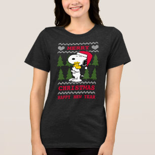 Jordnötter   Snoopy & Woodstock Jultomten Hug T Shirt