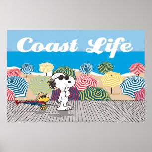 Jordnötter Snoopy & Woodstock Kusten Life Poster