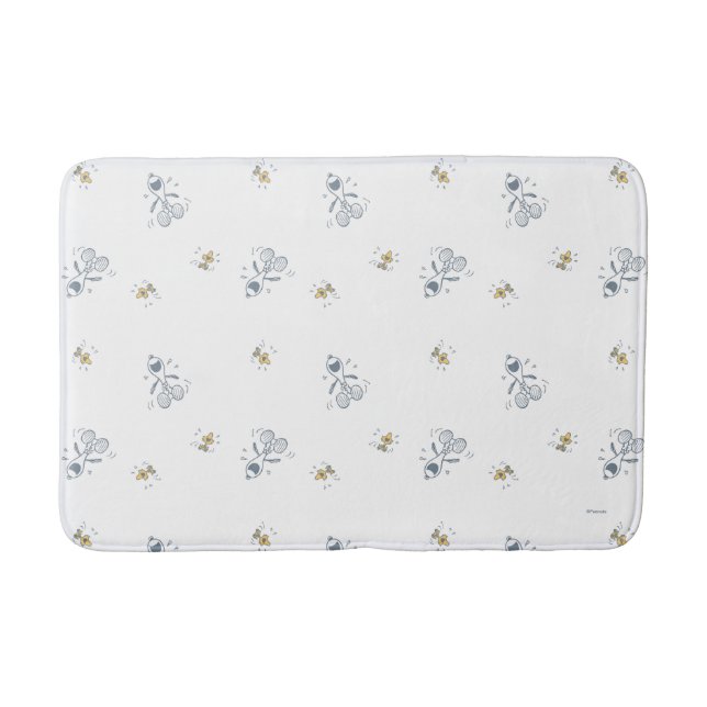 Jordnötter | Snoopy & Woodstock Laughing Mönster Badrumsmatta (Framsidan)